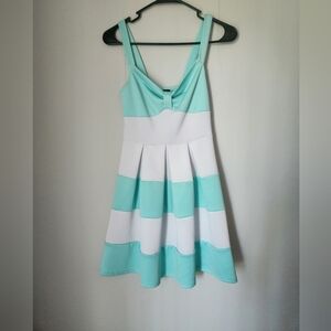 White and Teal Dress